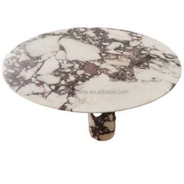 Natural Stone Luxury: Italian Calacatta Viola Rose Marble Coffee Table