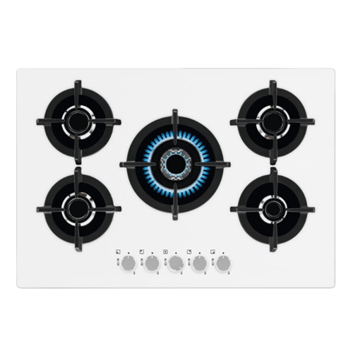 Electrolux 5 Ring Gas Hob White Glass