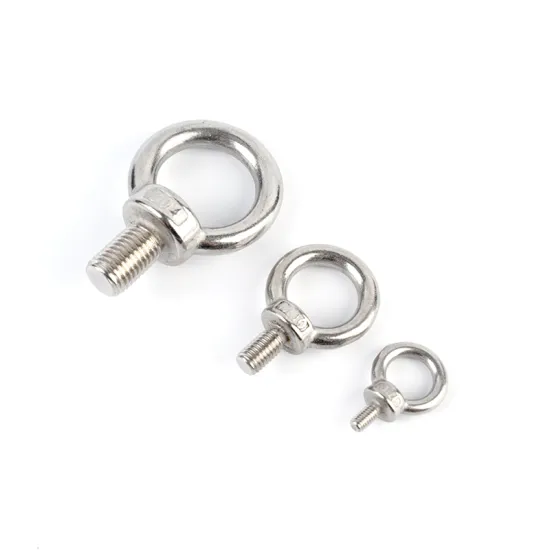 Fasteners Stainless steel eyebolts Threaded nuts