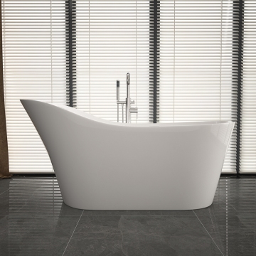 Factory Direct White Glossy Acrylic Freestanding Soaking Bathtub - Small