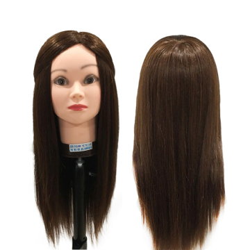 Wanda Hairdressing Headform: Real Hair Practice Head Model with Rolling Capability