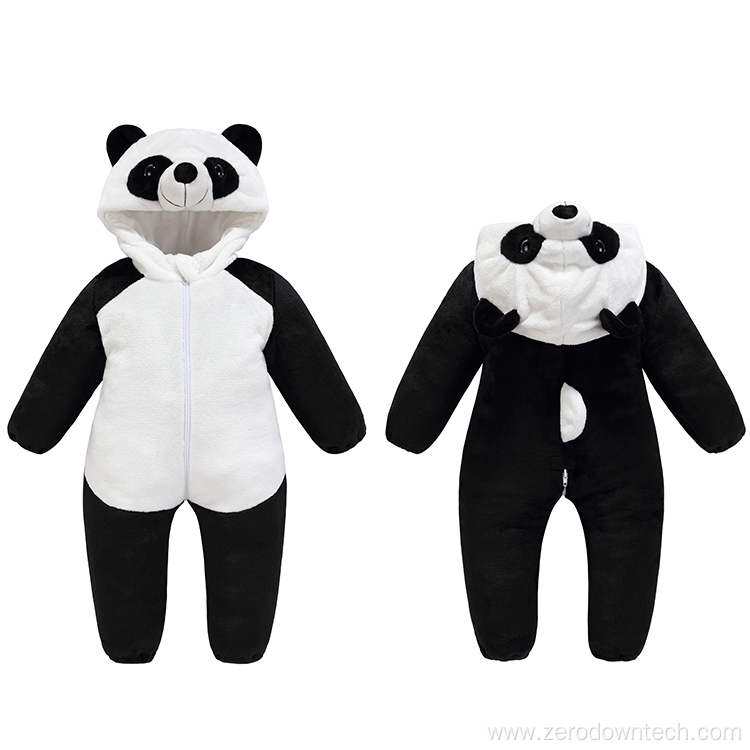 Cotton Animal Cute Panda Boy Baby Rompers Hooded