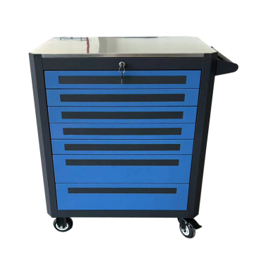 7 Drawer Stainless Steel Tool Trolley with Hidden Handle for Workshop and Garage Storage