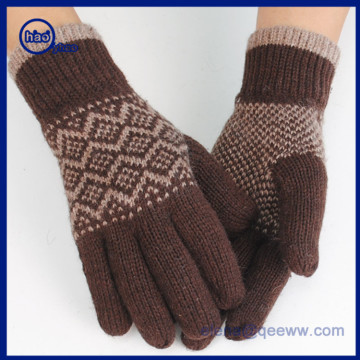Men's Hand Knit Fleece Lined Flip Top Fingerless Glove Mittens