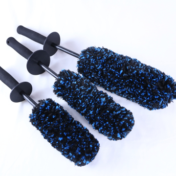 Large Handle Multi-Use Car Cleaning Brush with Soft and Microfiber Wheel Brush
