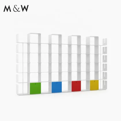 M&W Portable Modern Metal Bookcase for Office
