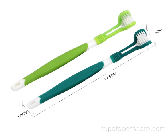 Brosse à dents de nettoyage de chiens de compagnie double face 3D