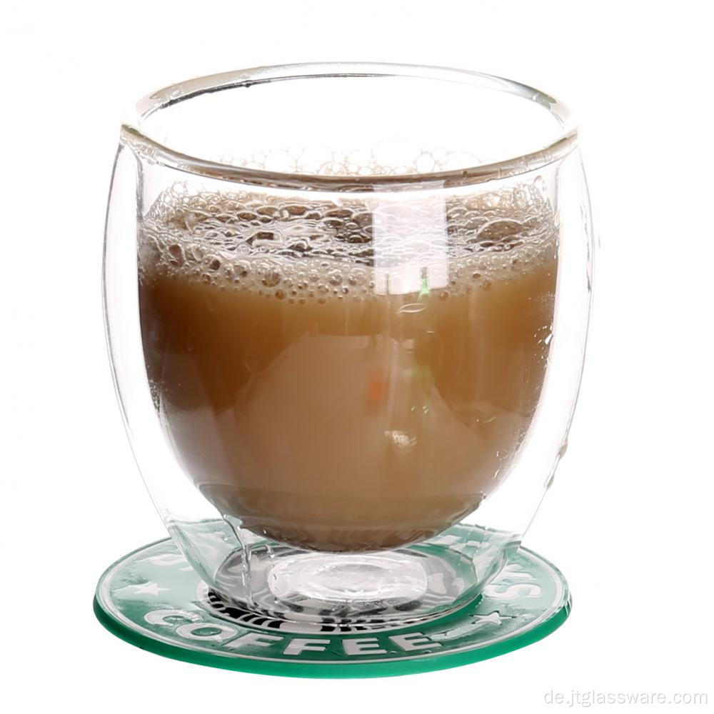 Doppelwandiger Glasbecher Kaffeetasse