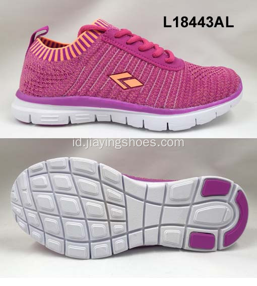 Sepatu olahraga elastis flyknit wanita