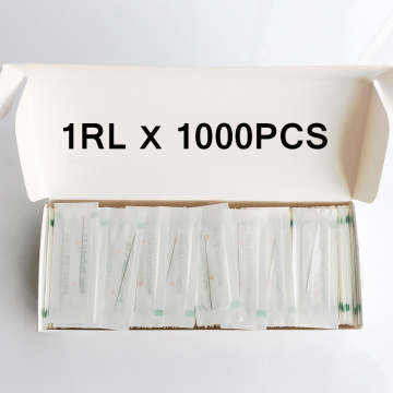 0.35*50mm 1000pcs 1RL Permanent Makeup Tattoo Needle laminas microblading needles For lip Eyebrow Tattoo Makeup Pen pmu Machine