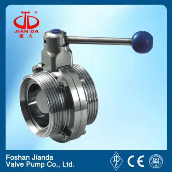 4'' stainless steel sanitary threaded butterfly valve
