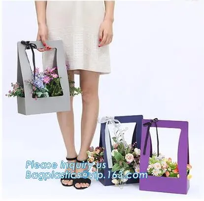 Paper flower carrier flower box packaging round flower box, flower carrier box Paper Florist Flower Box Packaging, Paper Bag Ca