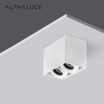 Dali dali carré dalmable monté surface downlight de surface double lampe à la baisse de la lumière