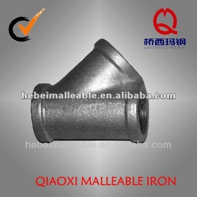 QIAO 3/4\"hot dipped galvanized malleable iron pipe fitting lateral y branch tee