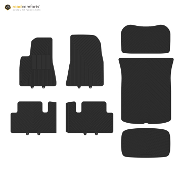 Custom Fit Car Floor Mats for Model 3 (2017-2020): Complete Set of 7 Pieces including Front, Second Row, Front Cargo, Back Cargo/Trunk, and Back Storage - Made of Durable TPE Material
