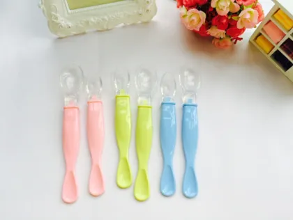 Hot sale baby flexible silicone baby spoon, silicone mixing spoon
