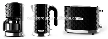 Diamond design electric kettle with coffee maker and toaster