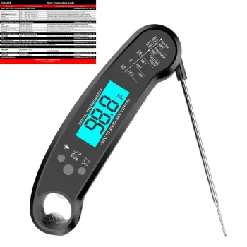 Left-Handed Waterproof Digital Cooking Meat Thermometer with Bottle Opener