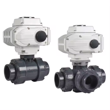 Custom 3 Way Pvc Electric Operated Ball Valve