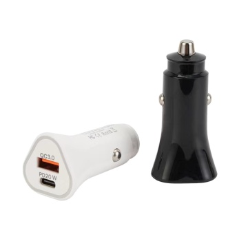 PD Car Fast Charging Dual Port 20W QC+Type C CAR CAR CIGARETTE LIGTER: หนึ่งไดรฟ์สองไดรฟ์สอง - โซลูชันการชาร์จในรถยนต์
