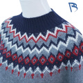 Pulover din tricot cu decolteu fals din jacquard Fair Isle gri