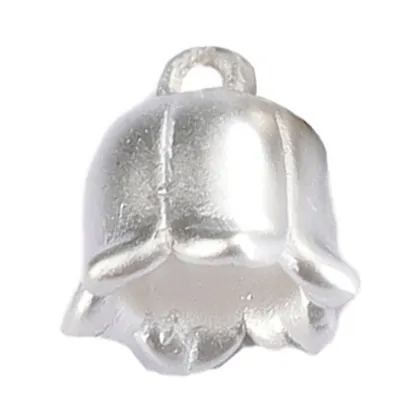 3D Hard Silver 925 Pure Silver Bell Orchid Pendant Necklace with Braided Rope Bracelet