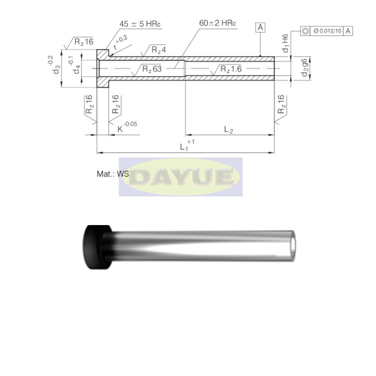 Ejector Pin Din Iso 8405 Din 16756 With A Cylindrical Head