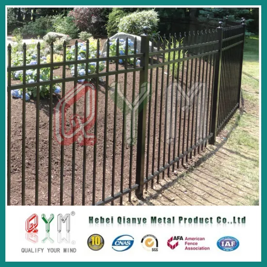 Protective Pickets Wrought Iron Fence Panel /Galvanized Steel Picket Fence