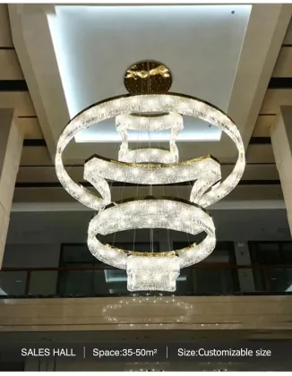 Baccarat K9 crystal stainless steel led chandelier light