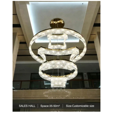 Baccarat K9 crystal stainless steel led chandelier light