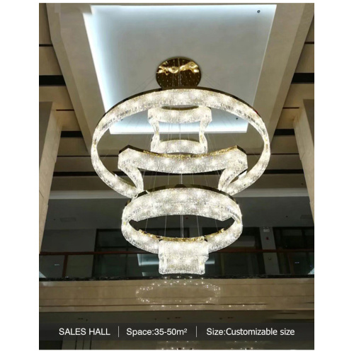 Baccarat K9 crystal stainless steel led chandelier light