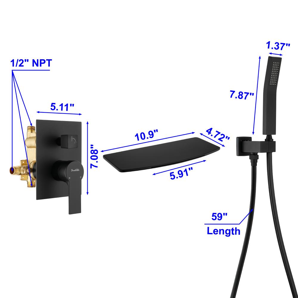  Wall mount tub faucet 88024b 8