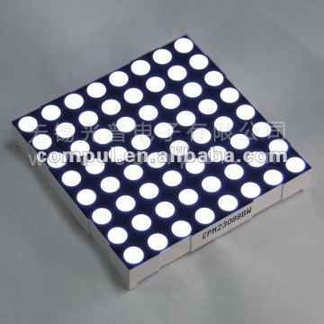 2.3 Inches 8*8 White Dot-matrix LED Display, White LED Dot Matrix