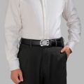 Spring Lock Men`s Leather Belt