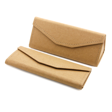 Sunglasses Box with Custom Logo: Triangle Foldable Kraft Paper Eyeglasses Case