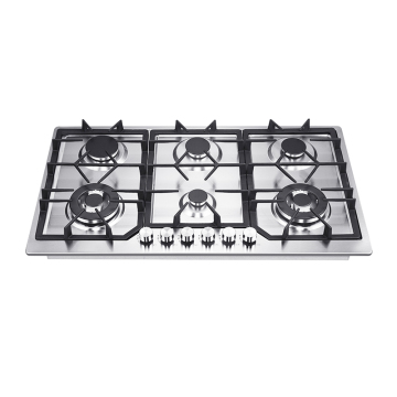 Stainless Steel Built-In Gas Stove with 5 Burners, AC/Battery Ignition & Safety Device