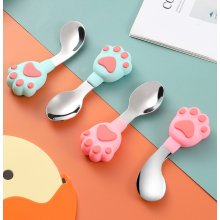 Silicone Baby Fork κουτάλι σε θήκη μεταφοράς