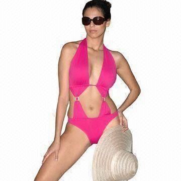 Half Lining Monokinis with Cup Lining, Perfect Coverage Beach, Sexy Design in Pink, Fabulous Item