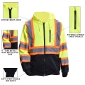 Men's High Visibility Zipper Front Hooded Sweatshirt