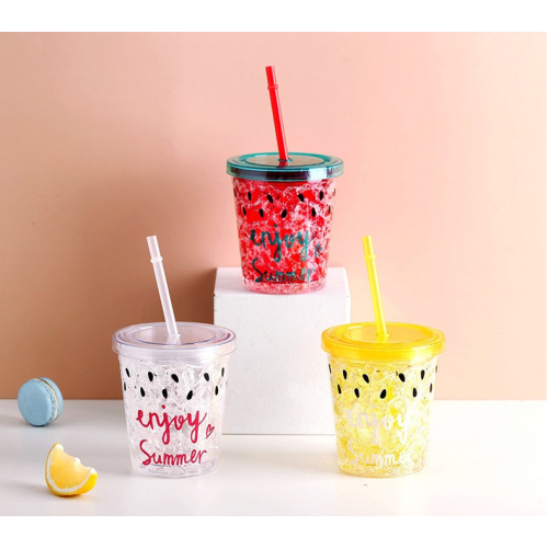 二重層のプラスチック対ドロップウォーターカップかわいい飲み物カップ