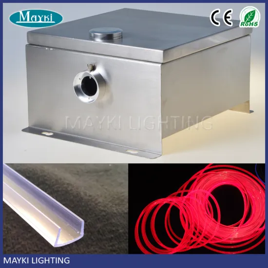 Solid side glow optic fiber for swimming pool perimeter light with 80W metail box