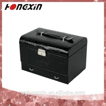 luxury black PU leather jewelry box from Zhejiang