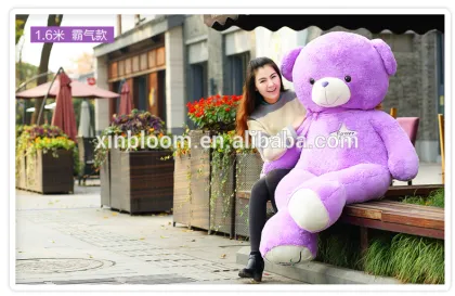 lovely cartoon purple lavender wedding celebration teddy bear toy doll