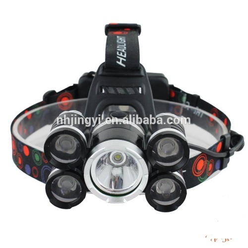 Hot sale aluminum USB rechargeable zoom 35W camping hiking hunting 5leds headlamp