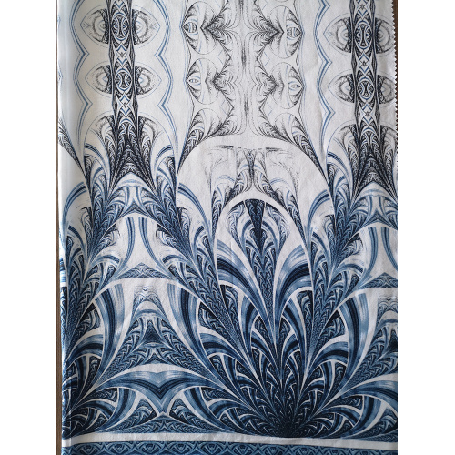Border Design Rayon Poplin Utskrift Bred Bredd Tyg