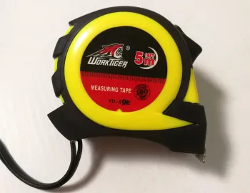 black Rubber coated measuring tape auto-stop 5m tape measure