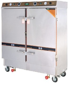 deluxe commercial Electric rice steaming cart Double doors steamer