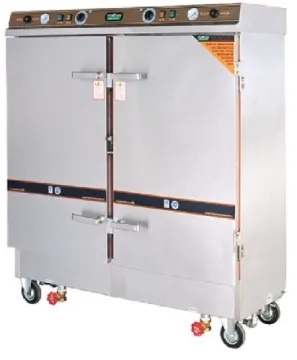 deluxe commercial Electric rice steaming cart Double doors steamer