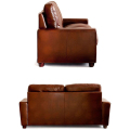Komfortowa kanapa Living Brown Leather Sofy Set