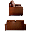 Conjunto confortável de sofás de couro marrom Couch Living